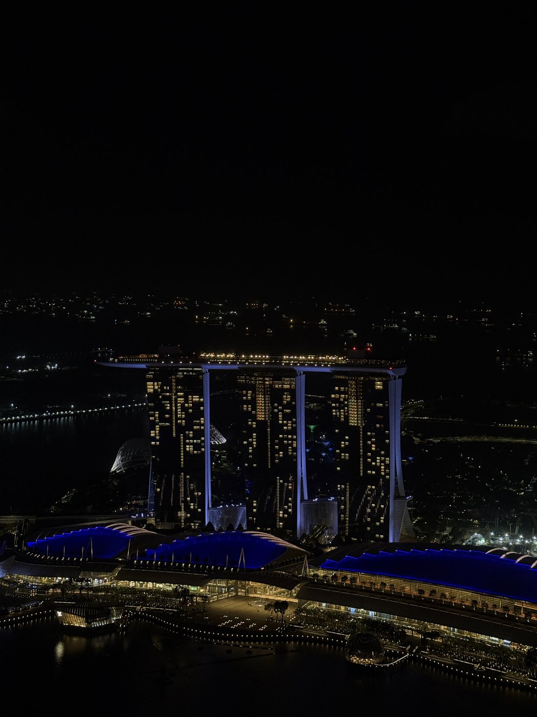 Singapore skyline and Marina Bay Sands at night