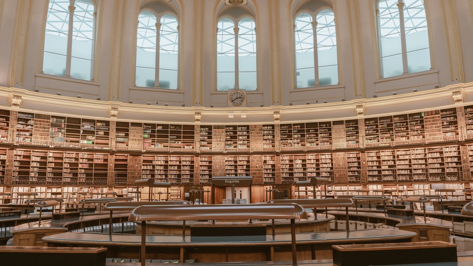 The grand circular reading room of a historic library
